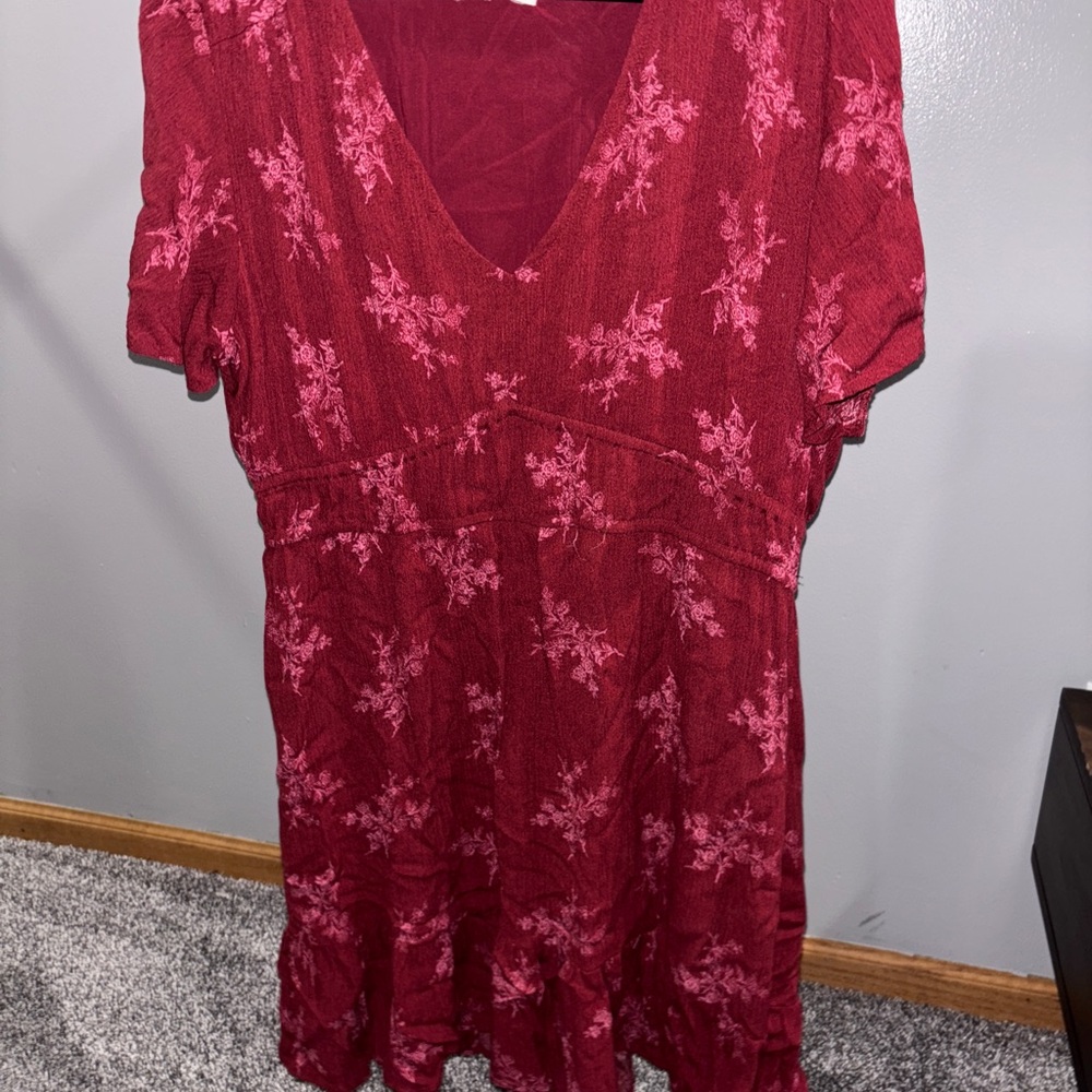 Rewind Red Floral Midi Dress